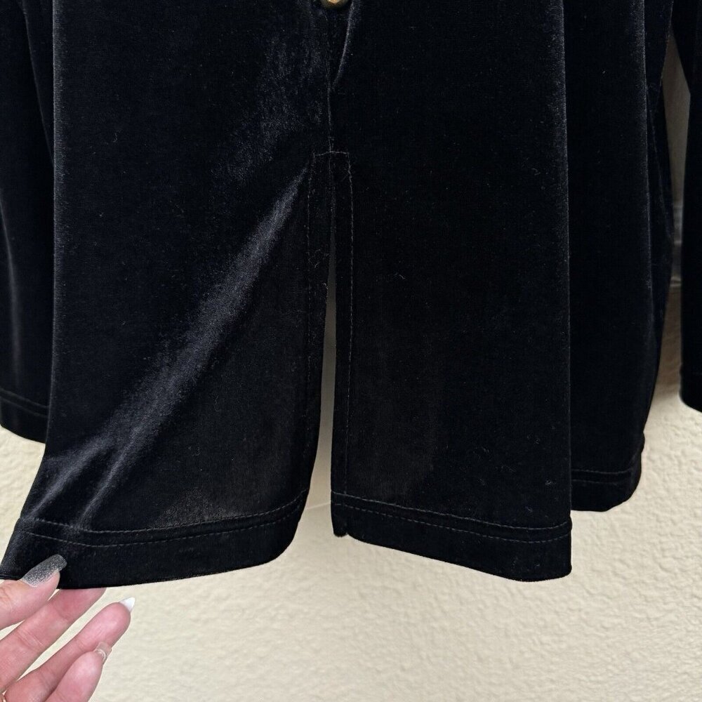 Vintage Leslie Fay Small Sophisticate Black Velvet Women's Top Blouse Fairy Goth - Picture 4 of 9